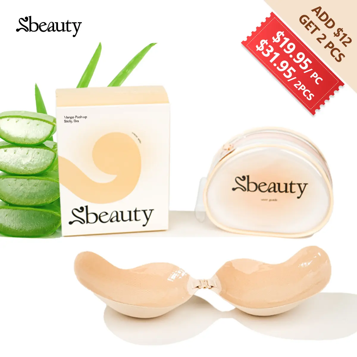 Sbeauty Mango Push-up Sticky Bra, Contains Aloe Vera Extract