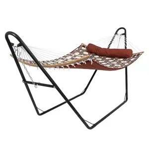 C-Stand Metal Hanging Hammock for Chair, 330LBS Lord, Porch Swing w/Weather-Resistant Finish, Offset Base, 360-Degree Rotation - Stand Only