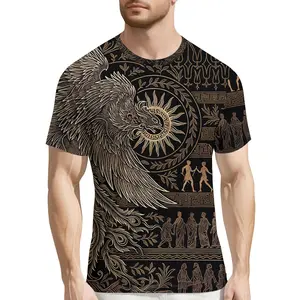 Unisex Ancient Greek Myth T-Shirt | Winged Griffin, Sun, Greek Key & Toga Figures | Ideal for Casual, History Lovers, Themed Events