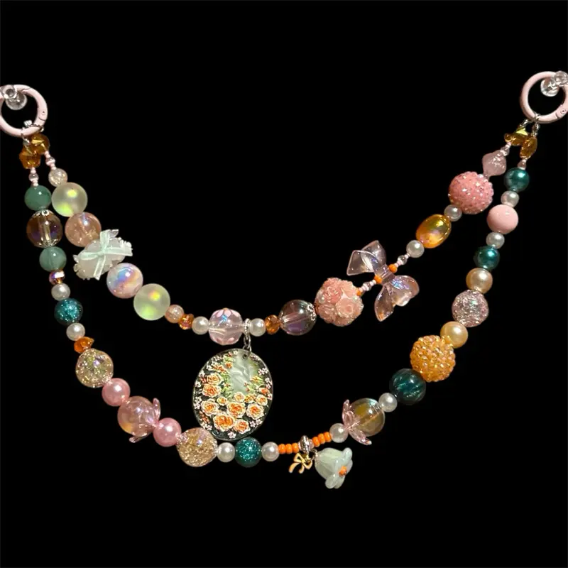 Beaded Keychain-Purse chain (Floral)