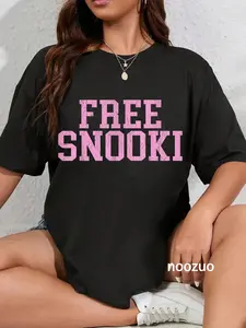 100% Cotton Free Snooki T-Shirt Casual Graphic Printed Tee