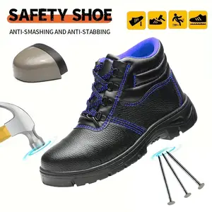 High Top Unisex Safety Work Shoes, Steel Toe Anti-Smash, Puncture-Proof & Non-Slip for Hiking and Work, Durable Sneakers with protection Footwear Closed design