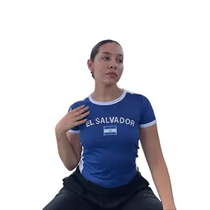 El Salvador Y2K Top, Women's Y2K T-shirt, Slim Fit Shortsleeve