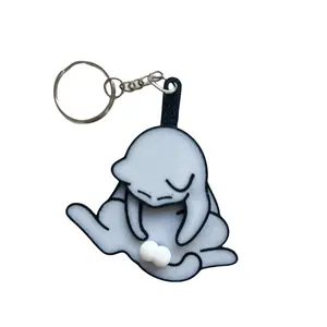 3D Printed Cute Rotating Naughty Dog Keychain, Creative Cat Bag Charm, Funny Gift, Model Xinghao, No Battery Required