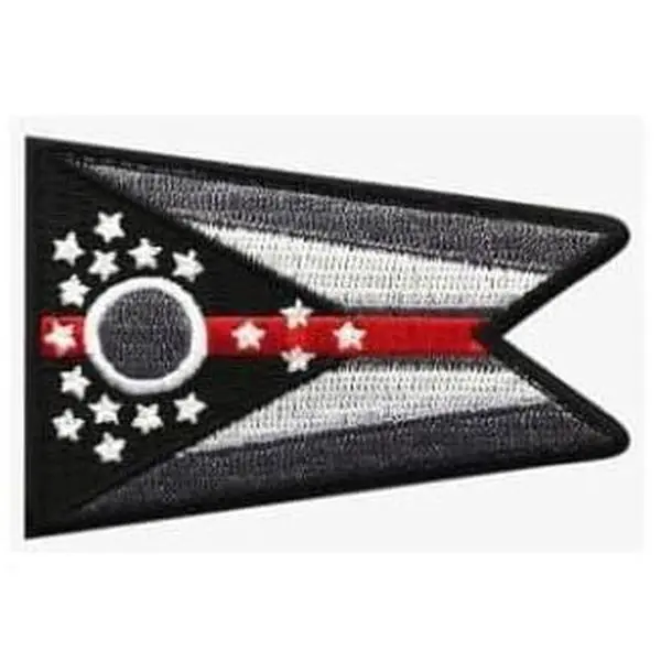 Firefighter Support Ohio 2PC State Flag Hook Fastener Patch 3x2 Inch for Uniforms and Gear