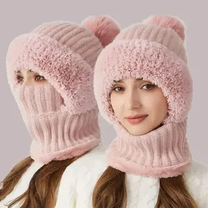 Women's Winter Cute Solid Hat , Thickened Warm Hat for Fall & Winter, Fashion Accessories for Women & Girls