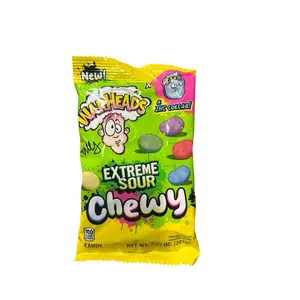 Warhead x ZHC Collab Extreme Sour Chewy- Lemon, Green Apple, Blue Raspberry, Black Cherry, & Watermelon Flavor - 1 Bag 7.25 oz