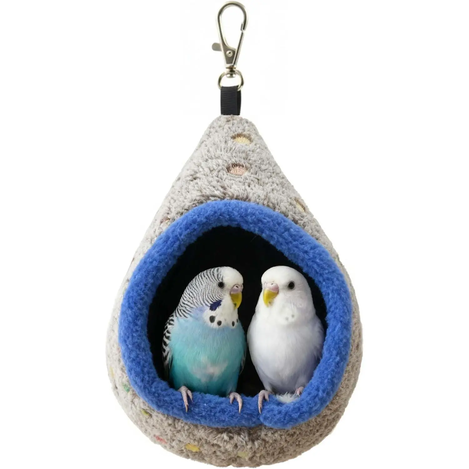 Bird parrot nest hammock, suitable for budgies, conures, lovebirds, small animals, hamsters, sugar gliders, hanging bed, hideaway house (Size S (length: 6.2inch ), gray)