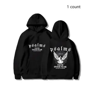 Faith over Fear Hoodie Unisex, Casual Fitted Kint Fabric, Fall & Winter Fashion, Loose Fit Couple Jacket, Spirit Dove Graphic Print Design