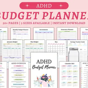 Monthly Financial Journal Notebook, Floral Pattern, Soft Colors, Adult Daily Office Supplies, Monthly Budget Planner, Personalized Gift