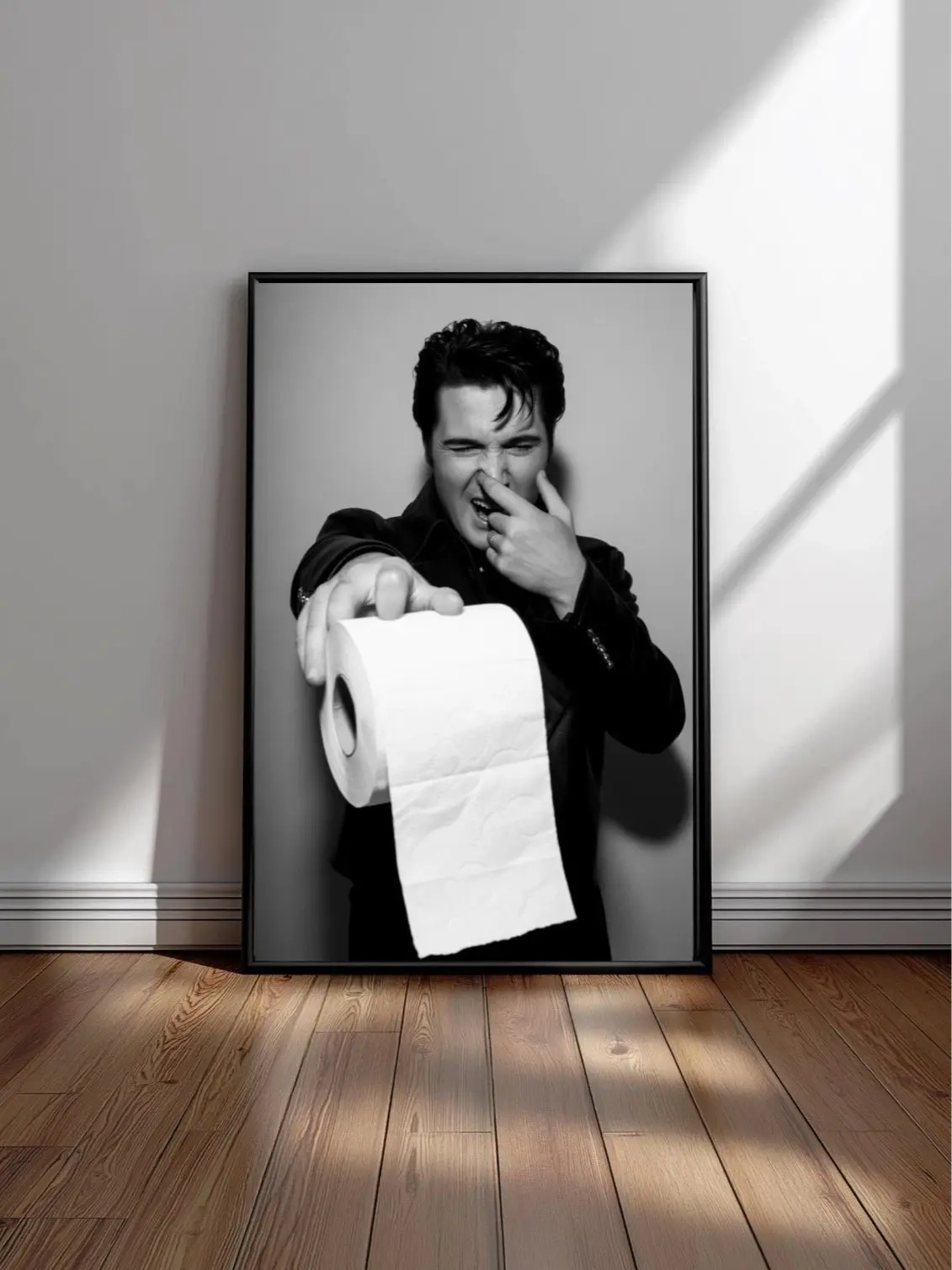 Elvis Presley Black & White Bathroom Wall Art Poster
