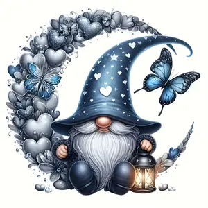 Cartoon Gnome Diamond Painting Kit for Adults, 5D DIY Acrylic Round Diamond Art and Craft Set, Full Drill Fantasy Home Wall Decor Gift, Diamond Art Tools
