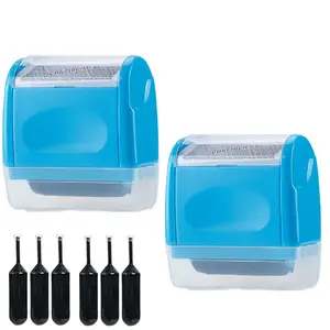 Identity Protection Roller Stamp Identity Theft, Confidential, Privacy Roller Stamp Information Blocker and 3 Pack Refill Ink for ID Account Data Address Security