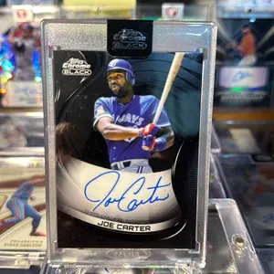 Topps 2022 Chrome Black Joe Carter Autographed Baseball Card Collectible Sports Memorabilia