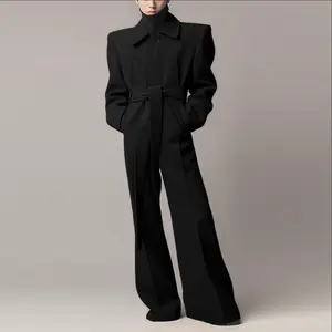 INCERUN Fashion Autumn Men's Loose-Fit Jumpsuit | Plus-Size Friendly with Shoulder Pads & Belt | Versatile Street Style for Daily Wear & Party Outfits