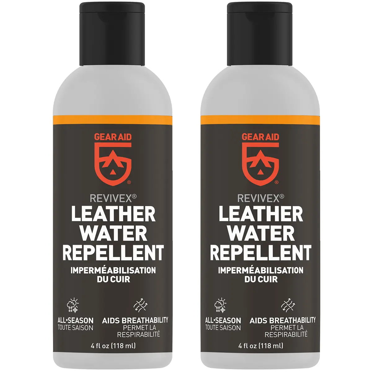 Gear Aid Revivex Deep Penetrating Gel Leather Water Repellent, 4 oz Concentrated 2-Pack, All-Season, Compatible with Full Grain & Waterproof-Breathable Footwear, Maximizes Breathability, Repels Water, Restores Shine, Keeps Feet Dry and Cool, Compatible Wi