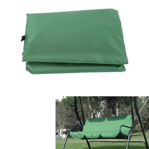 Garden Patio Outdoor Waterproof Polyester Three-Seat Swing Chair Hammock Seat Cushion Cover / Seat Pad Cover 150*50*10CM (Green)