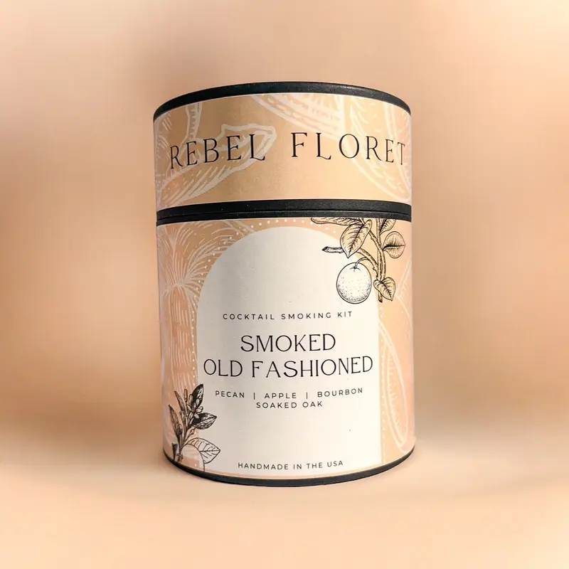 Old fashioned cocktail smoker, White Oak Drink Smoking Kit, wooden drinkware accessories