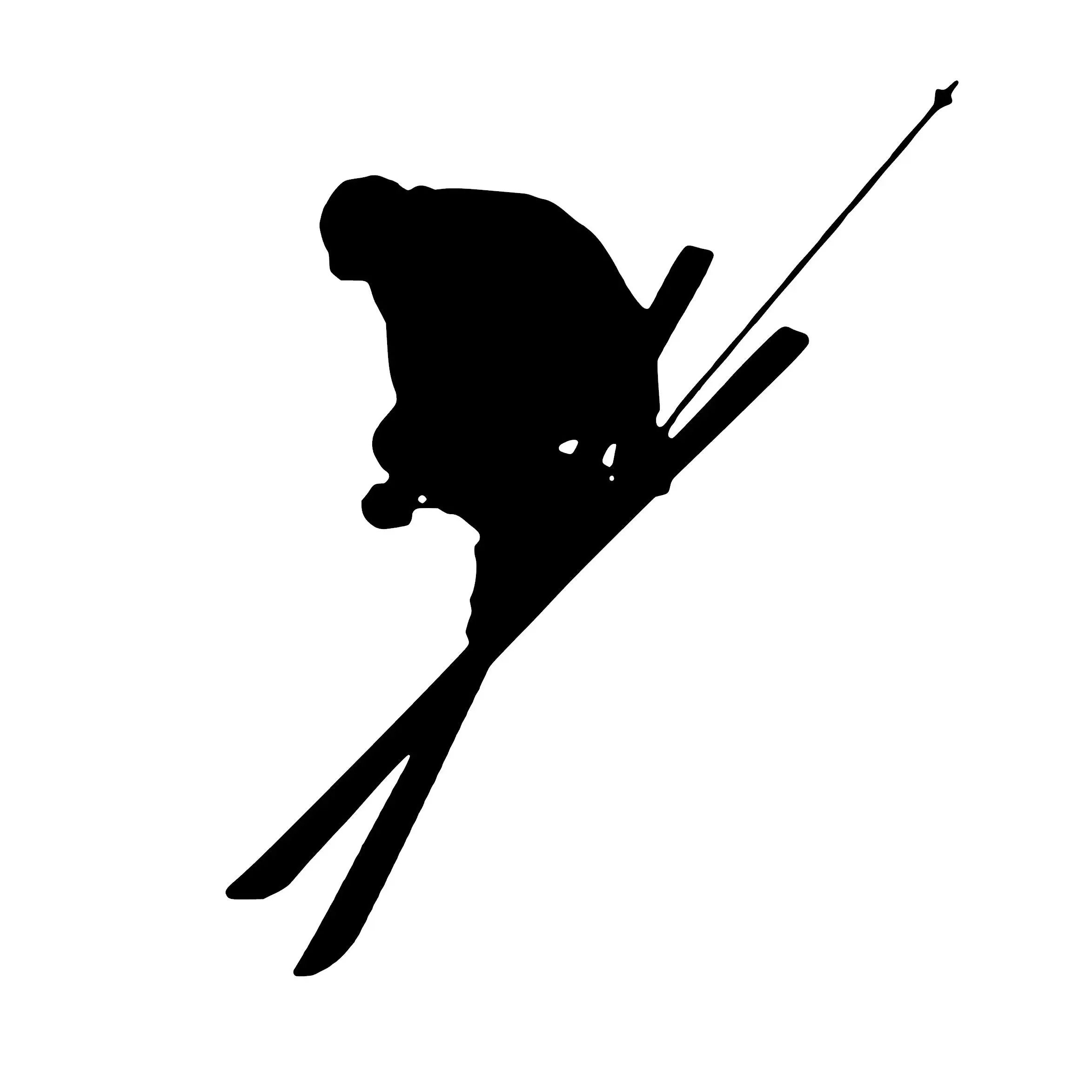 Downhill Skier Gloss Vinyl Decal - Permanent Adhesive Sticker for Cars, Vehicles, and Laptops - Indoor/Outdoor, Easy Apply, Car, Vinyl Stickers, Decorative, Customize Items, Weather Resistant, Gloss Finish, Long-Lasting, Downhill Skiing