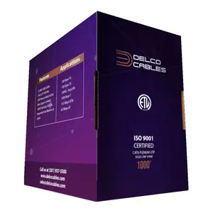 ETL Listed Cat6 Plenum UTP 100% Solid Bare Copper Ethernet Cable