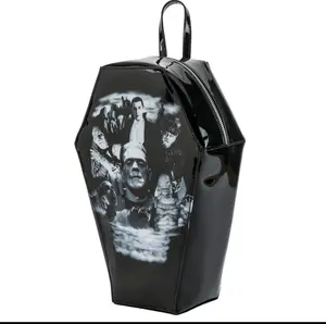 Universal Monsters Coffin Backpack with Frankenstein Dracula Bride Wolfman Mummy