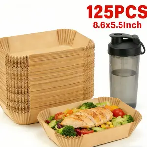 125PCS Dual Basket Air Fryer Disposable Liners, Non-Stick Baking Paper, Compatible with Tower, PowerXL, Instant Vortex, Easy Cleanup for Holiday Roasting & Grilling