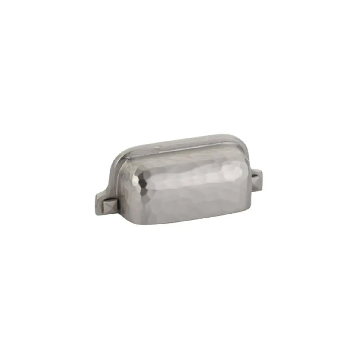 Emtek 86049US15 Brass 3 in. Center to Center (3' CTC) Hammered Bin Cabinet Pull, Satin Nickel, Center To Center Hammered Bin Pull