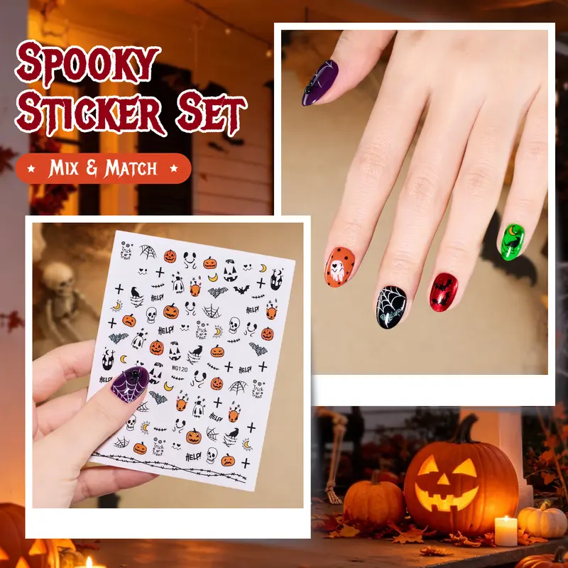 Beetles Halloween Nail Polish Set, 6 Colors Quick Dry Regular Nail ...