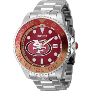 Invicta Men's 45032 NFL San Francisco 49ers Automatic 3 Hand Black, Red, Khaki Dial Watch