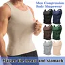 Men's Fitted Compression Body Shaper Tank Top - 1/2/3/4/5 Pack Spandex, Skin-Friendly, Breathable Undershirt with Tummy Control for Gym Workout & Casual Wear,sohochic