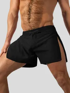 INCERUN Men's Fashion Casual Deconstructed Solid Color Polyester Plain Shorts, Perfect for Summer Daily Wear, Comfortable and Stylishsummer Shorts, Menswear, Casual Athletic Shorts