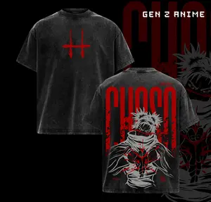 Choso Jujutsu Kaisen Tee Washed – Vintage Oversized Heavy Cotton Double Printed Anime Manga Graphic T-Shirt, Death Painting Womb Arc, Retro Unisex Streetwear Top Gift