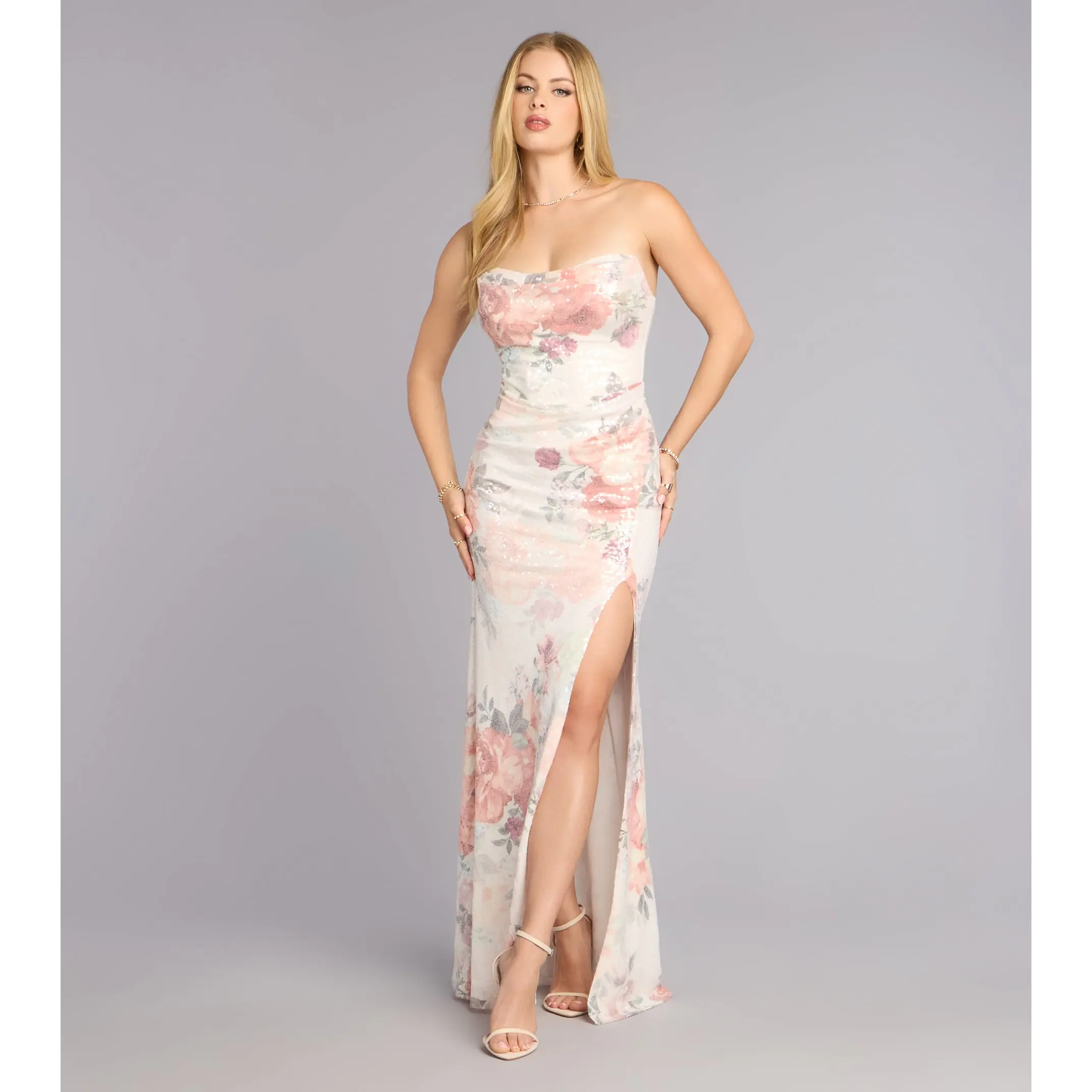 Raelynn Floral Sequin Mermaid Formal Dress - TikTok Shop