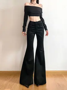 Women's Snake Skin Artificial Leather High Waist Super Flare Pants, Snakeskin Extreme Flare Pants, Valkyrie Long Pants