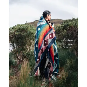 Gaillardia Burgunder Alpaca Blanket - Colorful Design with Geometric Patterns, Ideal for Warmth and Comfort