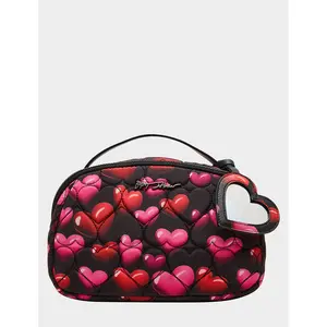 Betsey Johnson LOAF COSMETIC CASE WITH MIRROR BLACK/MULTI