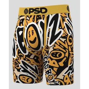 PSD Men's Sad Boyz - Sad Face Boxer Brief - Standard Length 7 Inch Inseam, Soft and Breathable Poly Blend Fabric