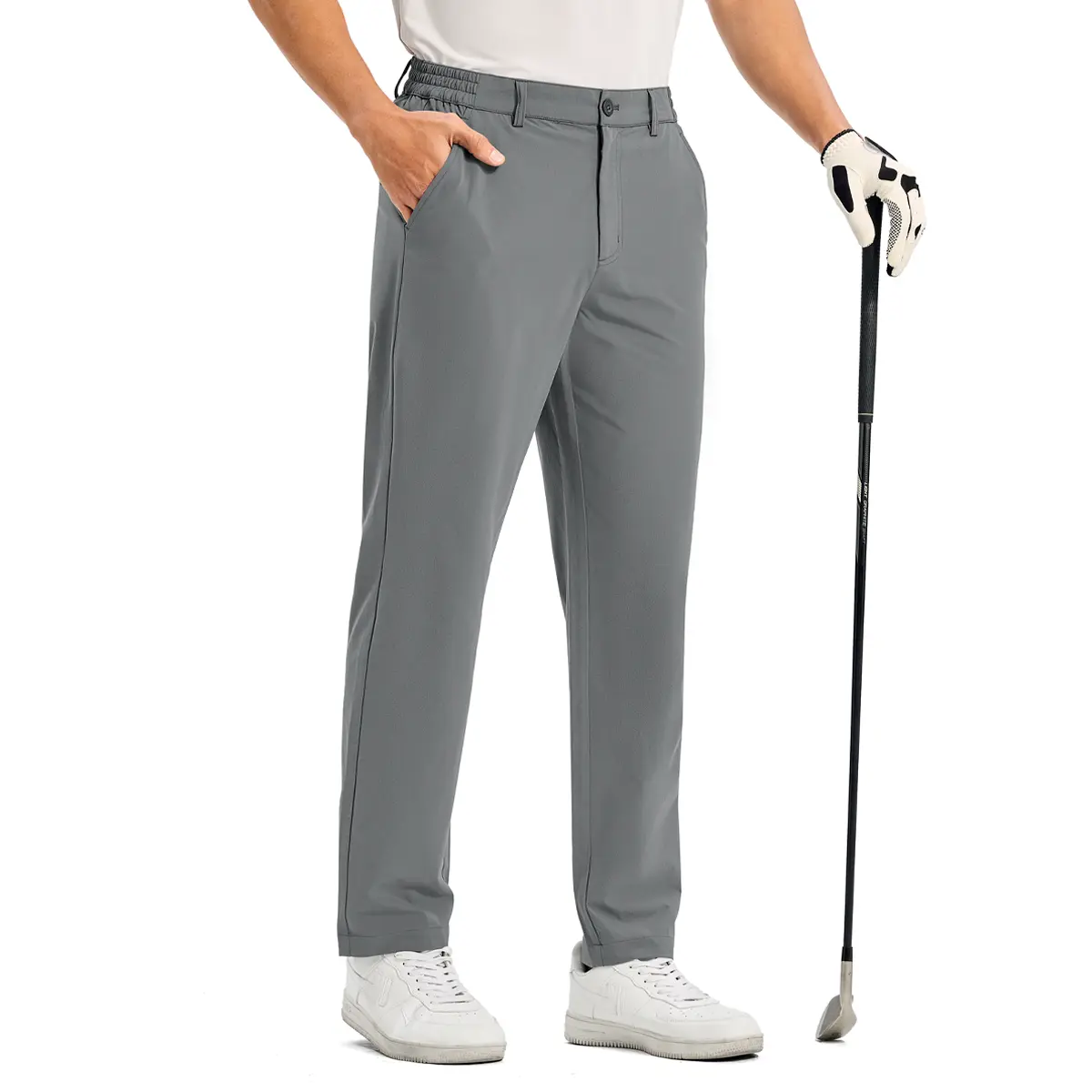 GOPUNE Men's Golf Pants Stretch Dress Pants Lightweight Business Casual Work Slacks with Zipper Pockets Quick Dry