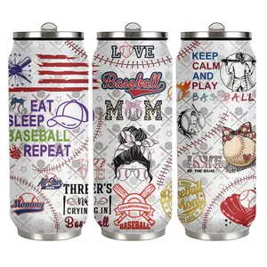 Baseball Mom Tumbler 17oz Leakproof Portable Travel Water Bottle with Straw Lid Mother's Day Game Day Gift for Women Stainless Steel Drinkware Insulation Mug Cup