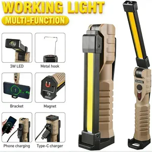 Rechargeable Flashlights, LED Work Lights with Magnetic Base & Hanging Hook, 180°Rotate, 5 Modes, Work Light Mechanic Flashlight