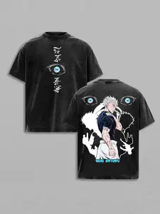 I'm Alone Gojo Satoru x Jujutsu Kaisen Anime Double Printed Washed Tee Unisex Oversize Anime Manga Lightweight Cotton T-Shirt, Gift For Anime Fan , GOJO Fan , JJK Merch