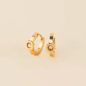 Sun 3D Huggie Hoop Earrings