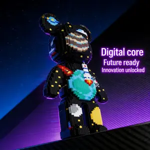 Star Night Rocket Bear Toy, Trendy Decoration Statue, Creative Handmade DIY Ornament, Christmas Halloween Festival Gift, Birthday Present