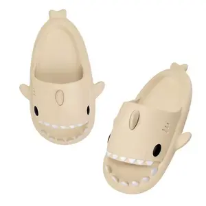 Fashion Shark Slippers for Women Men Outdoor Beach Slides Bathroom Non-Slip Thick Sandals Home Couple Flat Shoe Shark Flip Flops TECHOME
