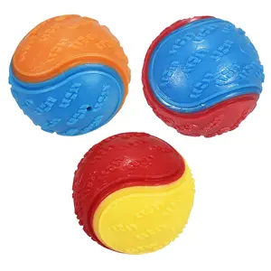 VITSCAN 3Pcs Squeaky Dog Balls, Puppy Pet Chew Balls Teething Balls 2.5in, High Bouncy Dog Ball for Interactive Playing, Dog Toys Balls for Training, Tough Ball Toys for Dogs, Fit with Dog Ball Launcher