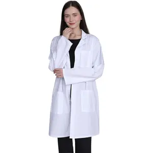 Professional Lab Coat for Women Full Sleeve Cotton Blend Long Medical Coat White Unisex