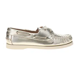 Steve Madden Womens Sail Metallic Boat Flats Casual - Gold