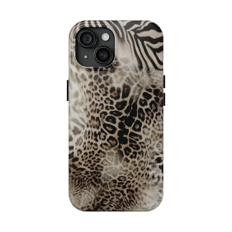 Animal Print Smartphone Casing - Cheetah, Zebra, Tiger Designs, Shockproof Protective Rubber Case with Screen Protector Accessory, Durable, Fidget-Friendly, Wireless Charging Support for iPhone 18 Pro/17/16/15/14/13/12/XR/7 Plus & Samsung S24 Ultra