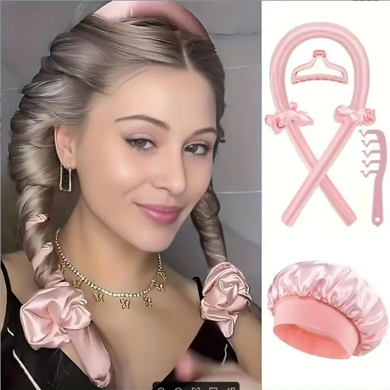5-Piece Lazy Person Hair Curler Set, Heat-Free Eva Sponge Foam, 6-Piece Sleep Wave Hair Wand Kit, Easy-To-Use Hair Styling Tools, Heatless Curlers Headband, Overnight Heatless Curlers, Heat Free Curls