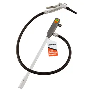 DeWay Battery-Powered Stick Fuel Transfer Pump with Hand Trigger Nozzle, 3.2GPM Flow Rate & 51” Rubber Transfer Hose | Fits Most Gas Cans for Pumping Gasoline, Kerosene, Diesel & Non-Potable Water